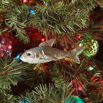 Sequined Fabric Shark Christmas Tree Ornament - Wondershop: String Sequins Felt Christmas Ornaments, Indoor Decor
