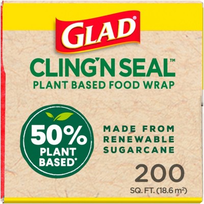 Glad Cling n Seal 50% Plant Based Food Wraps - 200 sq ft