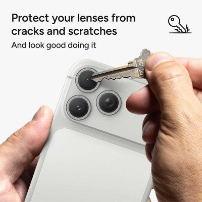 ZAGG Apple iPhone 17 Pro Max/Pro, 16 Pro Max/Pro, 15 Pro Max/Pro Camera Rings Lens Protector - Glitter