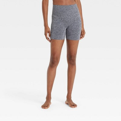 Women's Seamless Ribbed Bike Shorts - Colsie Heather Gray M