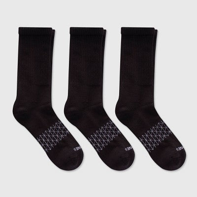 Hanes Men's 3pk Absolute Active Cushioned Crew Socks - Black 6-12: Arch Support, Seamless Toe