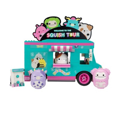 Squishmallows Deluxe Playset & 4_2" Buildable Figures Building Set - Squish Tour Van: Creative Thinking Educational Toy, 788 Pieces