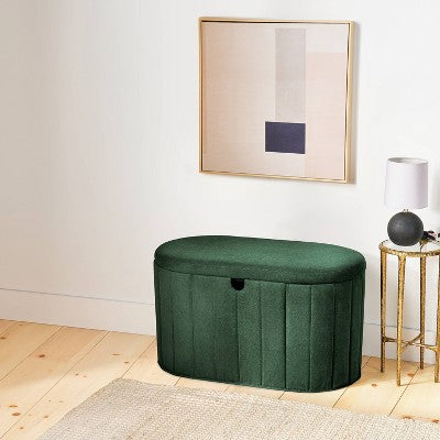 32" Folding Double Storage Bench Green - Room Essentials (LOCAL PICKUP ONLY)