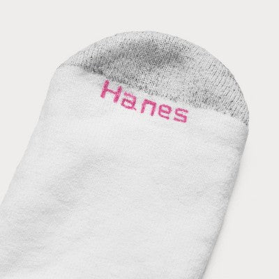 Hanes Women's Cushioned 10pk Ankle Socks - White 5-9: Midweight Knit, Banded Cuff, Stretch Fabric