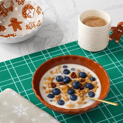 2pk 24oz Christmas Gingerbread Mini Cereal Bowl Brown/Cream - Wondershop
