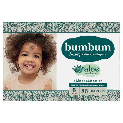 bumbum Luxury Skincare Disposable Diapers - Size 6 - 86ct