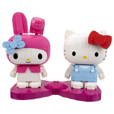 BLDR Deluxe Large-Form Buildable Character - Hello Kitty & My Melody: 742-Piece Plastic Set for Creative Thinking