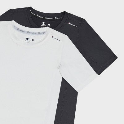 Champion Youth 2pk Compression T-Shirt - White/Black - M