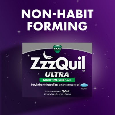 ZzzQuil Ultra Sleep Tablets - 24ct: With Doxylamine, Sleep Aid, Non-Travel Size