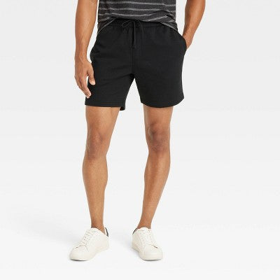 Men's Every Wear 7" Ultra Soft Fleece Pull-On Shorts - Goodfellow & Co Black XS