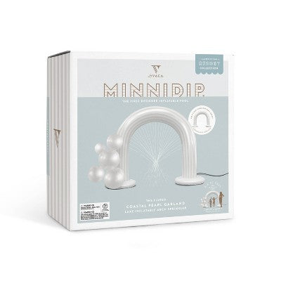 MINNIDIP Exclusive Resort Collection Garland Arch Play Sprinkler - Iridescent Pearl: Portable, Inflatable Fun for Kids