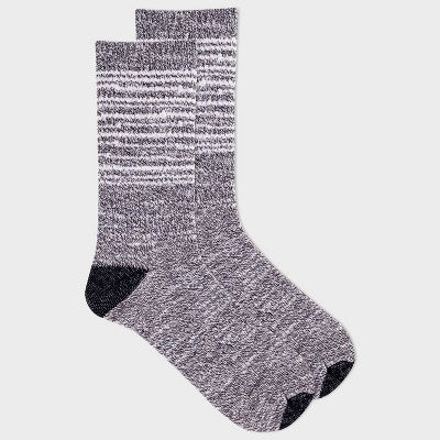 Alaska Knits Women's Striped Feather Wool Blend Lightweight Boot Socks - Charcoal Gray 4-10