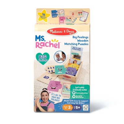 Melissa & Doug Ms. Rachel Big Feelings Wooden Matching Puzzles Emotions Regulation Preschool Learning Toy for Boys and Girls