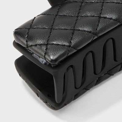 Quilted Square Hair Claw Clip - A New Day Black