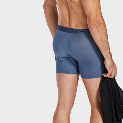 Pair of Thieves Men's Quick Dry Boxer Briefs 3pk - Navy Blue L: Mid Rise, Full Waistband Elastic, Machine Washable