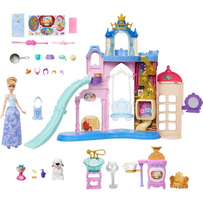 Disney Princess Pet Palace & Cinderella Fashion Doll with 2 Animal Friends & 20+ Furniture & Accessories