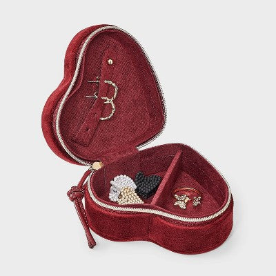 Heart Travel Jewelry Organizer - A New Day Maroon