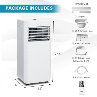 Costway 5000 BTU (8000 BTU ASHRAE) Portable Air Conditioner 4-in-1 AC Unit with Cool Fan Dehum Sleep Mode (LOCAL PICKUP ONLY)