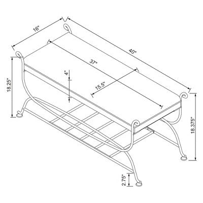 Metal Bench Brown Metal Performance Stripe Fabric Brown Metal - Threshold designed with Studio McGee; Assembly Required (LOCAL PICKUP ONLY)