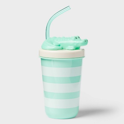 17 fl oz Tumbler with Figural Alligator Lid Green - Sun Squad