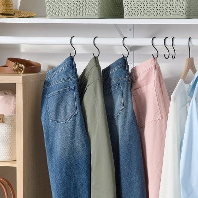 6pk Metal S Hook Pant Hanger Black - Brightroom