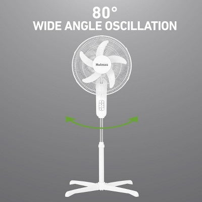 Holmes 16" Blade Breeze Manual Stand Oscillating Fan White