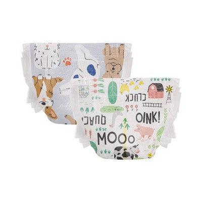 The Honest Company Disposable Diapers - Club Pack Barnyard Babies & a Pawty - Size 7 - 64ct