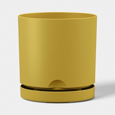 Recycled Resin Indoor Outdoor Planter Mustard Yellow 8" - Room Essentials