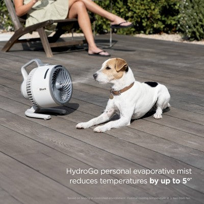 Shark FlexBreeze HydroGo Ultra-Powerful Portable Fan Mists Indoors and Outdoors FA05BL Glacier