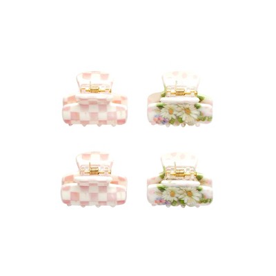 Goody x MacKenzie Childs Mini Claw Clip - Pink - 4ct: Hair Styling, All Hair Types, Trial Size