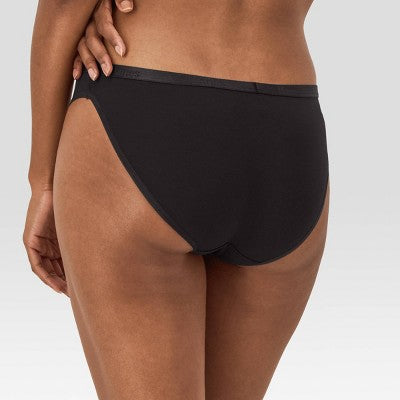 Hanes Originals Women's 3pk SuperSoft Low-Rise Bikini Underwear - Black/Nude S