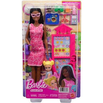 Barbie Careers Teacher Playset with Fashon Doll, Student Toddler Doll, Classroom Board & Accessories