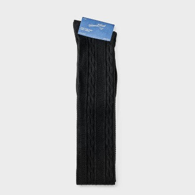 Women's Cable Supersoft Over the Knee Boot Socks - Universal Thread Black 4-10