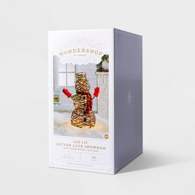 34" Faux Rattan Snowman LED Christmas Novelty Sculpture Light - Wondershop (LOCAL PICKUP ONLY)