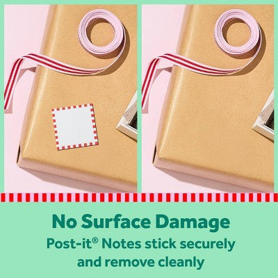 Post-it 2pk Jingle Notes Gingerbread Man 1.9"x1.9" Holiday Sticky Note Pads 25 Sheets Each