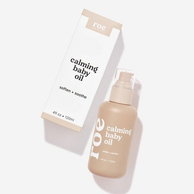 Roe Wellness Calming Baby Oil for Hair, Scalp, Body, Sensitive Skin to Hydrate & Soothe, Fragrance Free - 4 fl oz