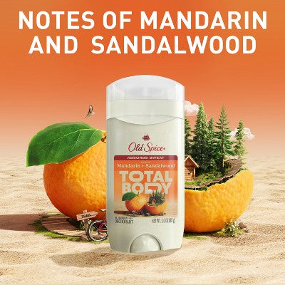 Old Spice Total Body - Whole Body Deodorant - Mandarin & Sandalwood - 3oz