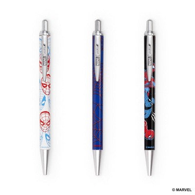 Yoobi Marvel Ballpoint Pen 3pk Retractable Set Spider-Man, School Supplies