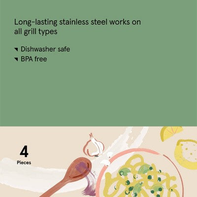 4pk Metal Grill Skewers - Figmint