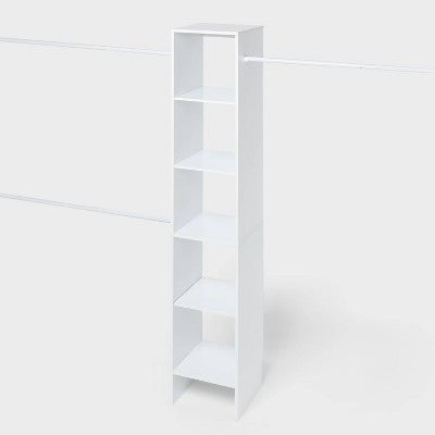 5-Shelf Wood Tower Closet System White - Brightroom (LOCAL PICKUP ONLY)