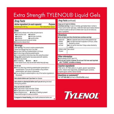 Tylenol Extra Strength Liquid Gels, Pain Reliever & Fever Reducer - Acetaminophen - 18ct