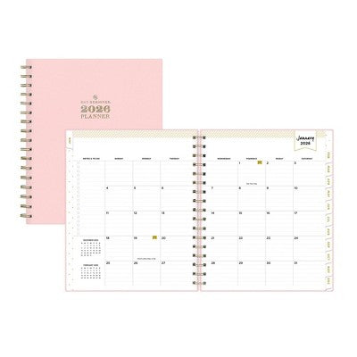 Blue Sky Day Designer 2026 Weekly/Monthly Faux Leather Hardcover Planning Calendar 7"x9" Blush