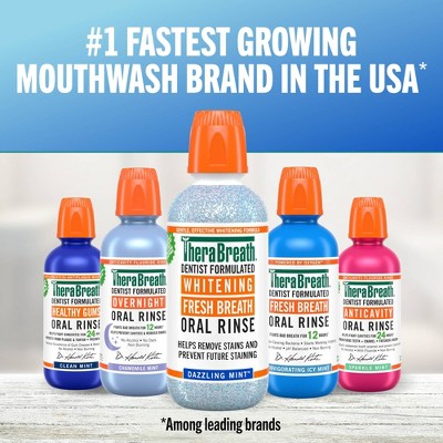 TheraBreath Whitening Mint Mouthwash - Dazzling Mint - 33.8 fl oz