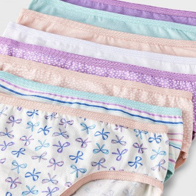 Girls' 14pk 'Bows' Cotton Briefs Underwear - Cat & Jack Purple 14