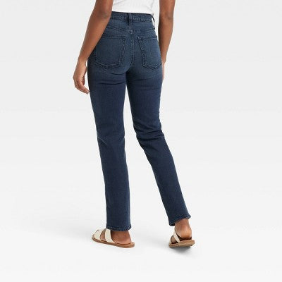 Women's Mid-Rise 80's Slim Fit Jeans - Universal Thread Dark Wash 4
