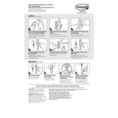 Command 4pk Damage-Free Hanging Medium Designer Hooks with 6 Adhesive Strips White
