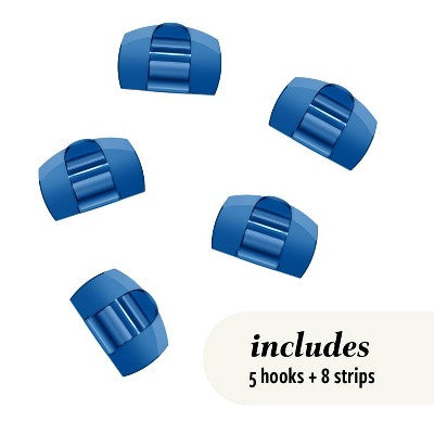 Command 5pk Damage-Free Transparent Cord Clips Arctic Freeze