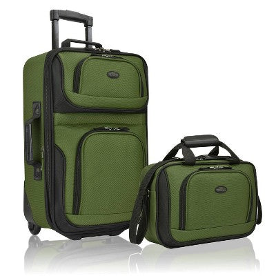 U.S. Traveler Rio 2pc Expandable Softside Carry On Luggage Set - Dark Green