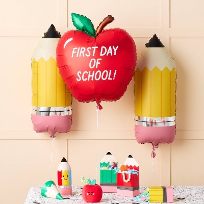 3ct Apple and Pencil First Day of School Foil Balloon Bundle - Spritz