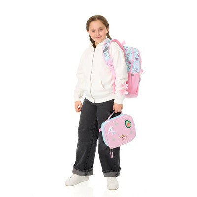 Locker Club Kids' 16L Kids Backpack with Clear Lunch Stationery - Blue/Pink